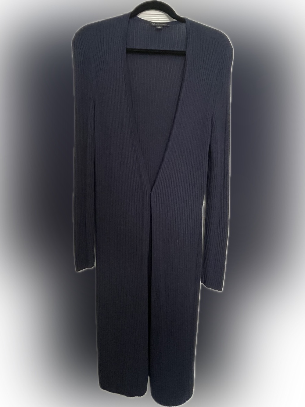 INC International Concepts Womens Long Ribbed Duster - Blue